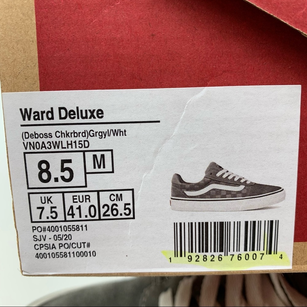 Vans Ward Deluxe Debos Checkerboard Gray Mens 8.5 - Picture 11 of 11